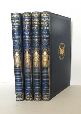 Railway Wonders Of The World - F.  A.  Talbot - 1913 - 4 Vols - Very Fine /
