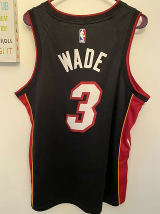 Dwyane Wade authentic Nike Miami Heat Swingman Jersey Size 48 L Black 2