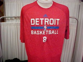 2014 - 15 Detroit Pistons 8 Spencer Dinwiddie S/s Pre - Game Training Shirt Red Lt