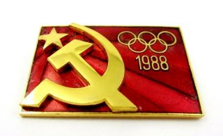 Official Olympic Pin Badge Ussr Soviet Noc Olympics Seoul 1988