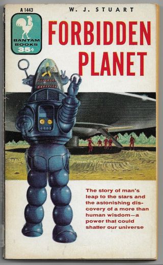 Vintage Bantam Sf Paperback Forbidden Planet By W.  J.  Stuart 1956 Movie Tie - In