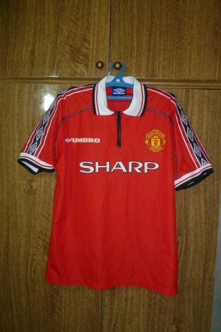 Manchester United Umbro Football Shirt Home 1998/1999/2000 Red Jersey Men Size M
