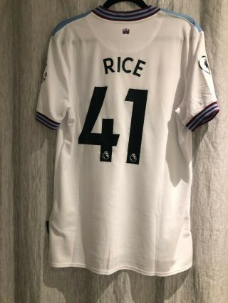 2019/20 West Ham United Umbro Declan Rice White Away Jersey Large