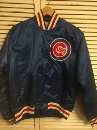 Vintage Chicago Cubs Diamond Starter Satin Jacket Made In Usa Adult Medium