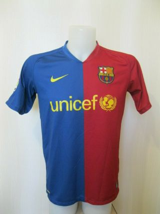 Fc Barcelona 2008/2009 Home Sz S Nike Barca Football Shirt Jersey Maillot Soccer