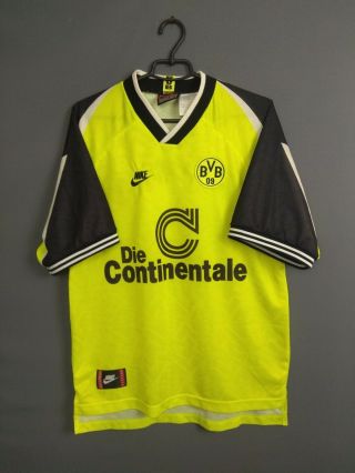 Borussia Dortmund Jersey 1995 1996 Home L Shirt Mens Football Trikot Nike Ig93
