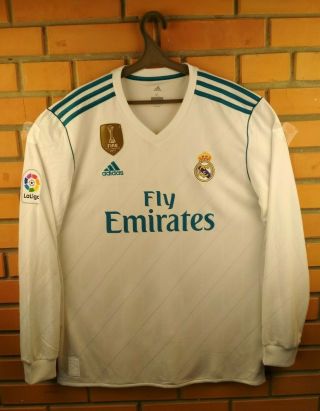 Real Madrid Jersey 2017 2018 Long Sleeve Xl Shirt Soccer Football B31106 Adidas
