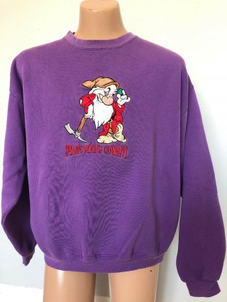 Vintage 90’s Walt Disney’s Seven Dwarfs Mining Company Sweatshirt Xl Grumpy