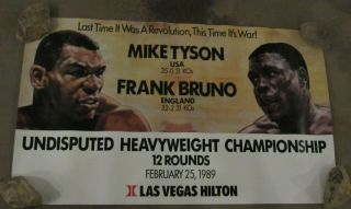 1989 Mike Tyson Vs Frank Bruno 16 " X28 " On - Site Boxing Poster