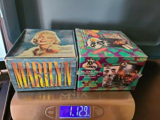 2 Display Boxes Of Vintage Trading Card Packs Yo Mtv Raps And Marilyn Monroe