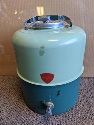 Vintage Thermos Metal Insulated Water Dispenser Jug Cooler Mid Century 50s