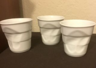 Revol France White Ceramic Solo Cup Vintage Set Of 3 Coffe Tea Espresso