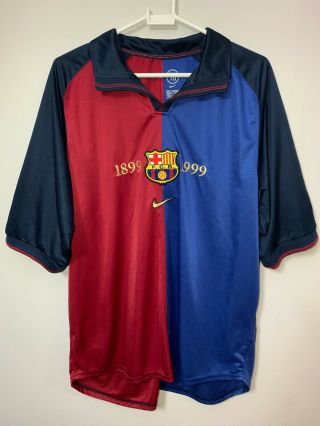 Fc Barcelona Shirt Jersey Home 1999/2000 Mens Size L Spain Nike