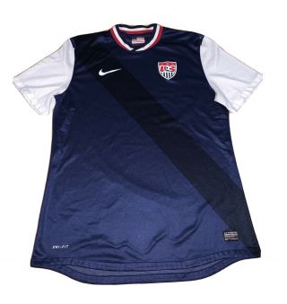 Authentic Mens Sz Xl Nike Usa Usmnt Away 2012 Player Issue Soccer Jersey Blue