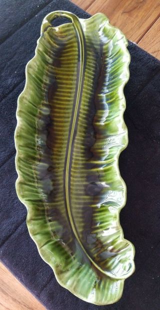 Vintage.  X - Large Leaf Dish Decorative Ceramic Trinket Tray.  Van Nuys Ca.  20.  5 "