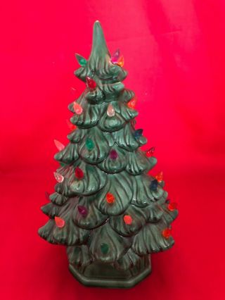 Vintage Ceramic Christmas Tree Lighted 12  Tall &