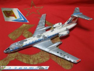Tu 134 Aeroflot Metal Vintage Ussr 1967 Model Airplane Plane Soviet Union