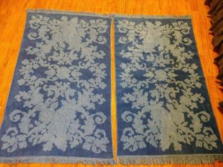 Vintage 60s 70s Dundee Blue Bath Towel 100 Cotton Made In Usa Soft Bathroom 2