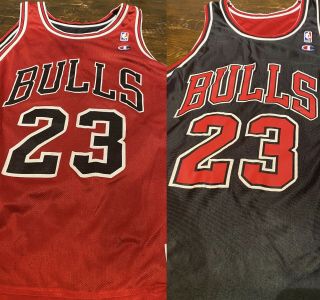 Michael Jordan Reversible Champion Jersey 23 Chicago Bulls Nba 90s Last Dance V