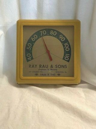 Vintage Butterscotch Bakelite Frame Advertising Thermometer