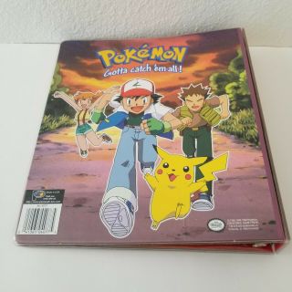 Vintage Retro 1999 Pokemon 3 Ring Binder.  Ash - Pikachu - Brock - Mysti 2