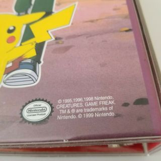 Vintage Retro 1999 Pokemon 3 Ring Binder.  Ash - Pikachu - Brock - Mysti 3
