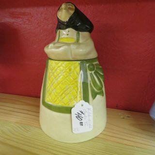 Vintage Kitchen Witch Ceramic Cookie Jar