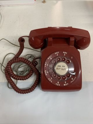 Vintage Red Western Electric Bell System Rotary Telephone Rare ☎️ 1940 - 50s