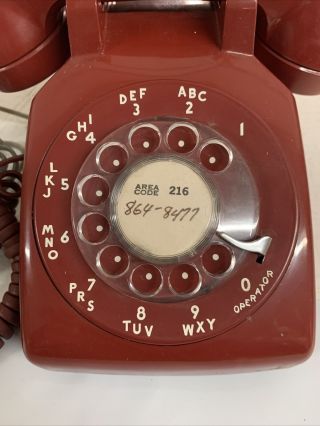 Vintage Red Western Electric Bell System Rotary Telephone Rare ☎️ 1940 - 50s 2