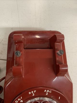 Vintage Red Western Electric Bell System Rotary Telephone Rare ☎️ 1940 - 50s 3