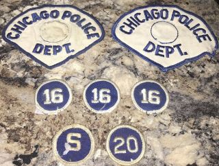Vintage Chicago Police Dept.  Teardrop Patch Cheese Cloth Numbers