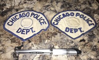 Vintage CHICAGO POLICE DEPT.  Teardrop Patch CHEESE CLOTH Numbers 2