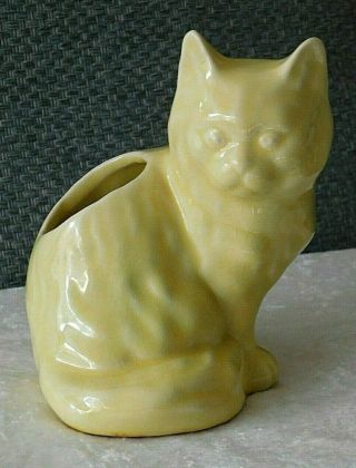 Vtg Mccoy Yellow Ceramic Kitty Cat Planter/vase - 349 A - 5 3/8 " High -