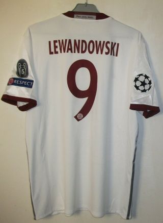 Bayern Munich 2016 - 2017 Third Football Shirt Jersey Trikot Adidas 9 Lewandowski
