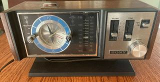 Vintage 1972 Sony 8fc - 85w Telechron Am Fm Alarm Clock Radio