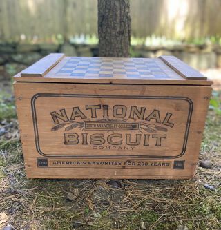 Vintage National Biscuit Company Wood Box Nabisco 200th Anniversary Wooden Crate
