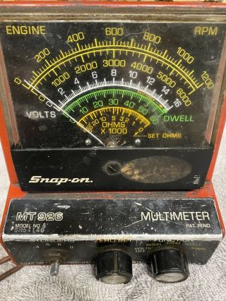 Vintage Snap - On Mt - 926 Multimeter Ohm Voltmeter