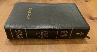 The King James Study Bible Black Leather 1988 Nelson 135 Vintage Thumb Index