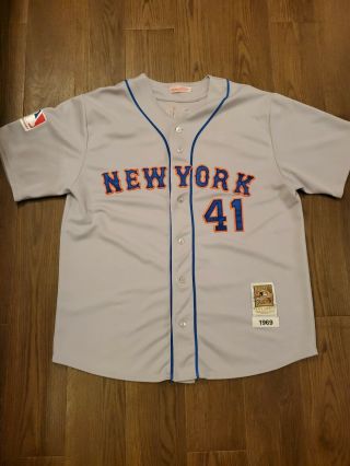 Ney York Mets Tom Seaver Throwback Jersey Mitchell And Ness 1969 Size 60