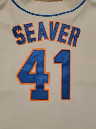 Ney York Mets Tom Seaver Throwback Jersey Mitchell And Ness 1969 Size 60 3