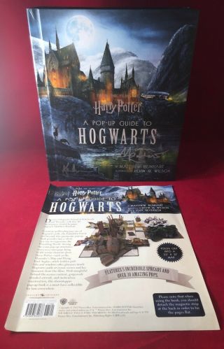 2018 Matthew Reinhart & Wilson Signed Pop - Up Guide To Hogwarts Harry Potter 1st