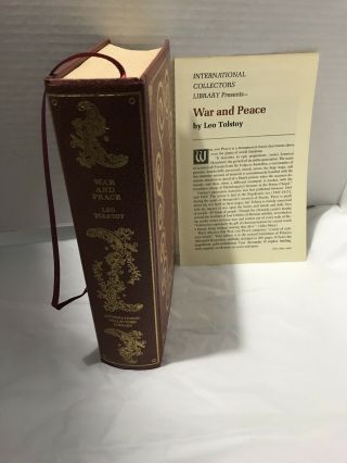 Vtg Book Leo Tolstoy War And Peace International Collectors Edition HC Papers 2