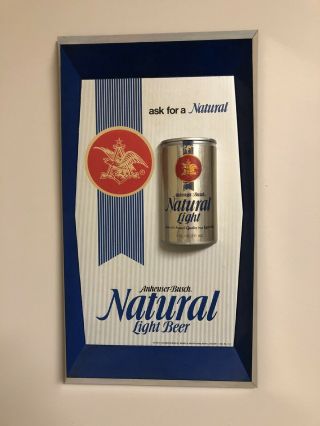Vintage Anheuser Busch Natural Light Beer Sign With Beer Can