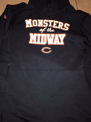 Chicago Bears Nike Sideline Monsters Of The Midway Hoodie Sweatshirt Xxl $125