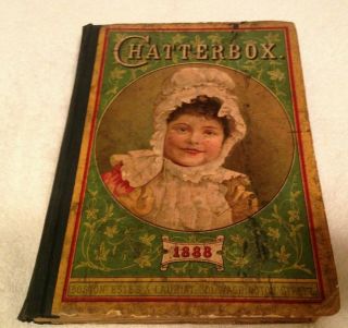 1888 Chatterbox,  Antique Hard Back Children Book,  Estes & Lauriat,  Advertisement