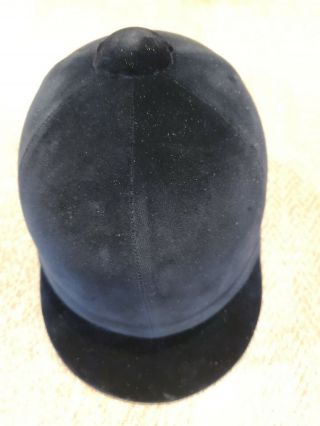 Vtg English Black Velvet Riding Helmet Size 6 3/4,  Tress & Co.  Made In England