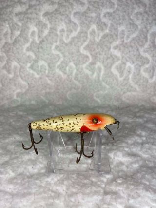 Vintage Pflueger Palomine Lure In Yellow/white With Silver Sparks Glass Eyes