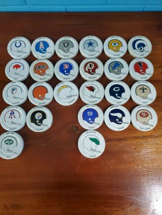 Vintage 1971 Gatorade Nfl Helmet Bottle Caps/lids Complete Set Except Chiefs