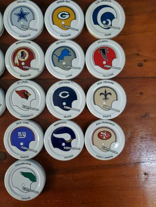 Vintage 1971 Gatorade NFL Helmet Bottle Caps/Lids Complete Set except Chiefs 3