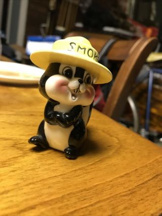 Vtg Norcrest Skunk Figurine Ceramic Figure Smokey Bear Friends